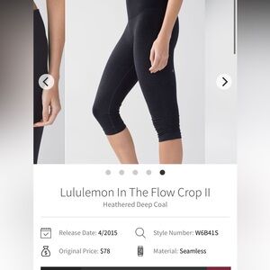 Lululemon Athletica In The Flow Crop II - Black